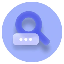 Stylized magnifying glass icon